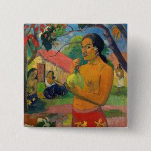 Paul Gauguin - Vrouw met een vrucht Vierkante Button 5,1 Cm