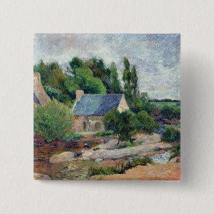 Paul Gauguin Vrouwen in de Washerdammen van Pont Vierkante Button 5,1 Cm