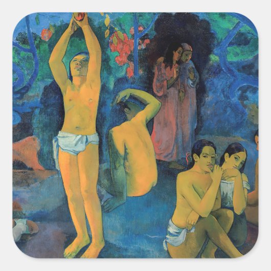 Paul Gauguin - Waar komen we vandaan? Vierkante Sticker (Voorkant)
