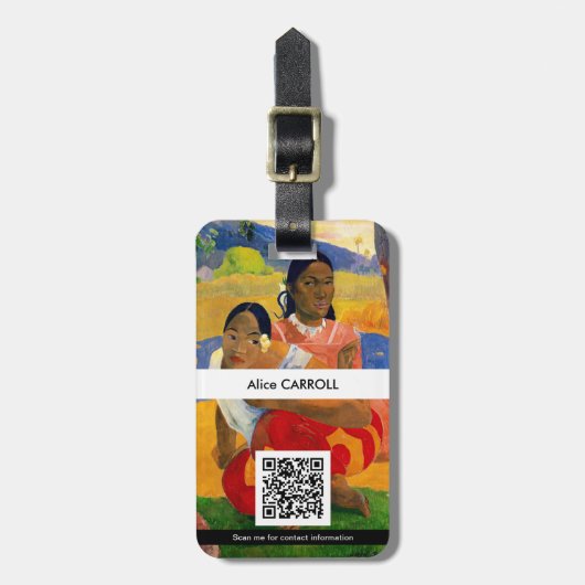 Paul Gauguin - Wanneer ga je trouwen? - QR-code Bagagelabel (Voorkant verticaal)