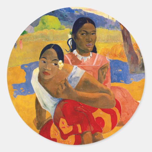 Paul Gauguin - Wanneer ga je trouwen? Ronde Sticker (Voorkant)