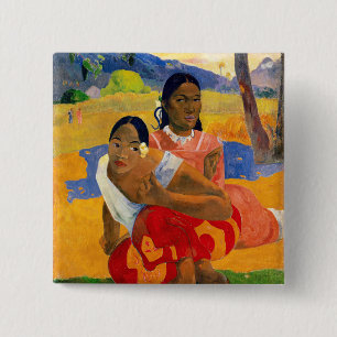 Paul Gauguin - Wanneer ga je trouwen? Vierkante Button 5,1 Cm