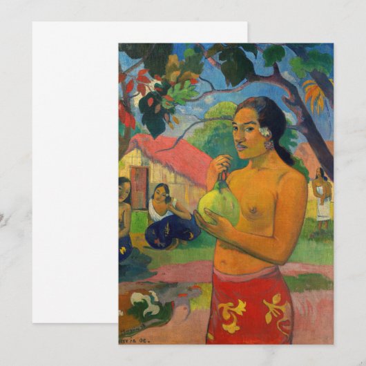 Paul Gauguin - Woman Holding a Fruit Bedankkaart (Voorkant / Achterkant)