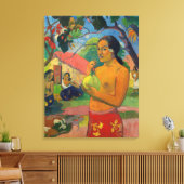 Paul Gauguin - Woman Holding a Fruit Canvas Afdruk (Insitu (Woonkamer))