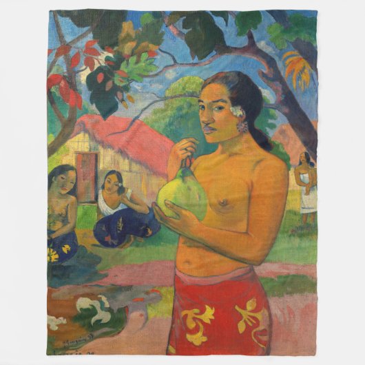 Paul Gauguin - Woman Holding a Fruit Fleece Deken (Voorkant)