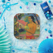 Paul Gauguin - Woman Holding a Fruit Papieren Bordje (Feest)