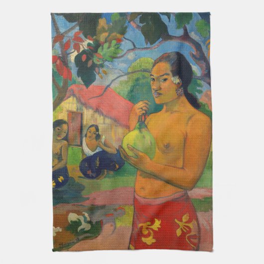 Paul Gauguin - Woman Holding a Fruit Theedoek (Verticaal)
