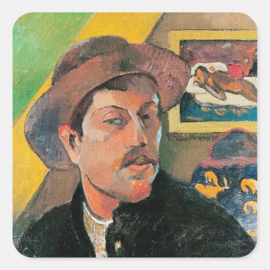 Paul Gauguin | Zelfportret in Pet 1893-1994 Vierkante Sticker (Voorkant)