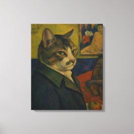 Paul Gauguin Zelfportret Vol. 2 als een Kat Canvas Afdruk