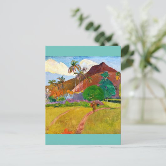 Paul Gauguin's beroemde schilderij uit het Tahitia Briefkaart (Staand voorkant)