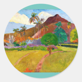 Paul Gauguin's beroemde schilderij uit het Tahitia Ronde Sticker
