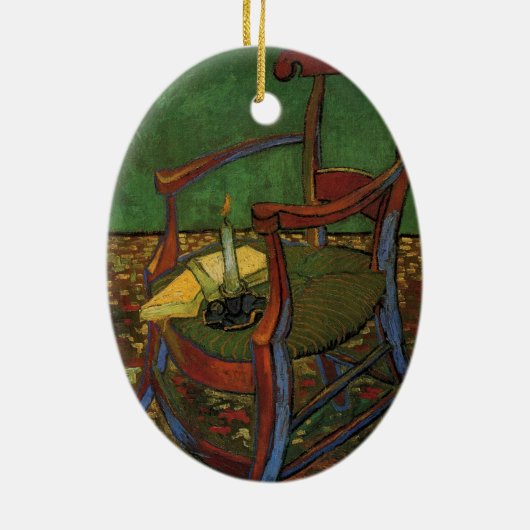 Paul Gauguin's stoel van Vincent van Gogh Keramisch Ornament (Achterkant)