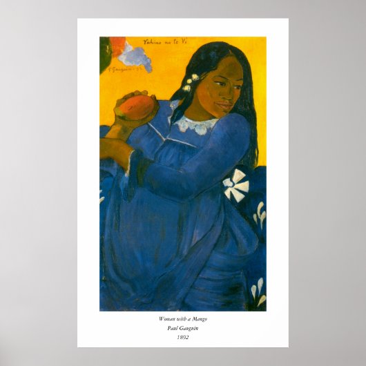 Paul Gauguin's Vrouw met een Mango (1892) Poster (Voorkant)
