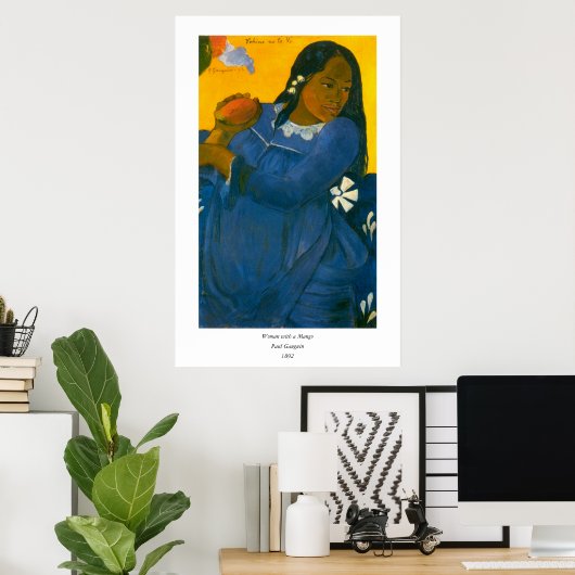 Paul Gauguin's Vrouw met een Mango (1892) Poster (Thuiskantoor)