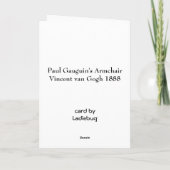 Paul Guaguin's stoel van Vincent van Gogh Feestdagen Kaart (Achterkant)
