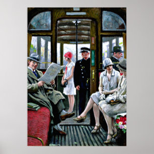 Paul-Gustave Fischer art - Kopenhagen Tram Poster