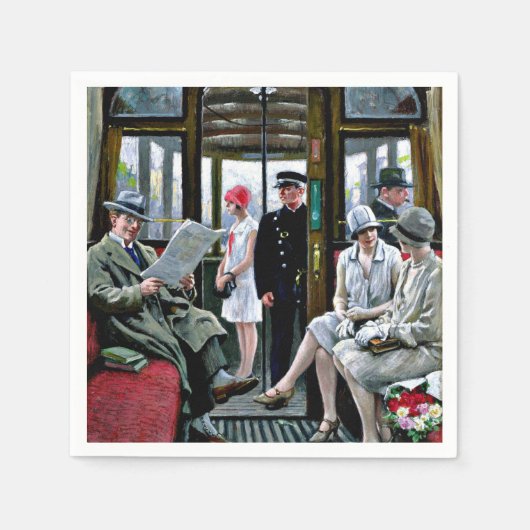 Paul-Gustave Fischer art - Kopenhagen Tram Servet (Voorkant)