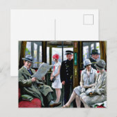 Paul-Gustave Fischer kunst - Kopenhaagse tram. Briefkaart (Voorkant / Achterkant)