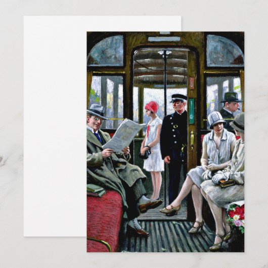 Paul-Gustave Fischer kunst - Kopenhagen Tram, kaar (Voorkant / Achterkant)