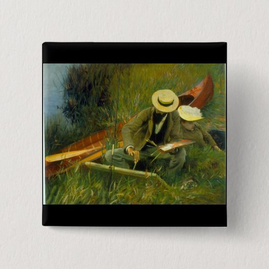 Paul Helieu van John Singer Sargent Vierkante Button 5,1 Cm (Voorkant)