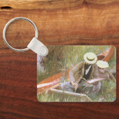 Paul Helleu schetsend met zijn vrouw door JS Sarge Sleutelhanger (Achterkant)