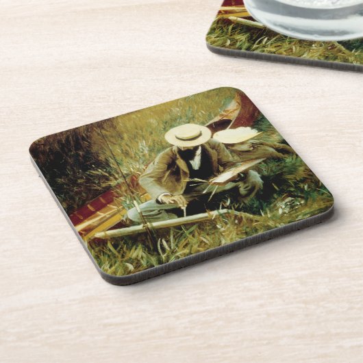 Paul Helleu Sketching met zijn vrouw Bier Onderzetter (Linkerzijde)