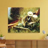 Paul Helleu Sketching met zijn vrouw Canvas Afdruk (Insitu (Woonkamer))