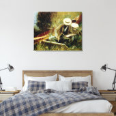 Paul Helleu Sketching met zijn vrouw Canvas Afdruk (Insitu (Slaapkamer))