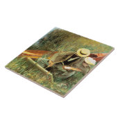 Paul Helleu Sketching met Zijn vrouw Tegeltje (Zijkant)