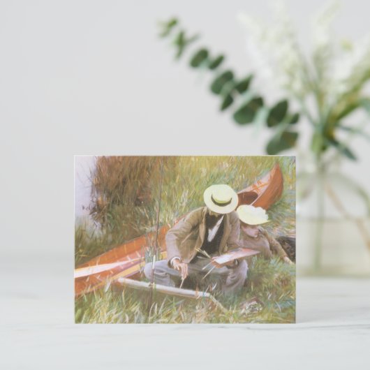 Paul Helleu Sketching met Zijn vrouw van JS Sargen Briefkaart (Staand voorkant)