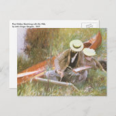 Paul Helleu Sketching met Zijn vrouw van JS Sargen Briefkaart (Voorkant / Achterkant)
