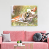 Paul Helleu Sketching met Zijn vrouw van JS Sargen Canvas Afdruk (Insitu (Woonkamer))