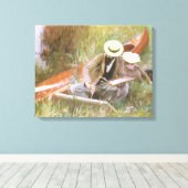 Paul Helleu Sketching met Zijn vrouw van JS Sargen Canvas Afdruk (Insitu (Houten vloer))