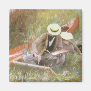 Paul Helleu Sketching met Zijn vrouw van JS Sargen Magneet