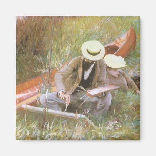 Paul Helleu Sketching met Zijn vrouw van JS Sargen Magneet (Voorkant)