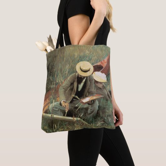 Paul Helleu Sketching met Zijn vrouw van JS Sargen Tote Bag (Dichtbij)