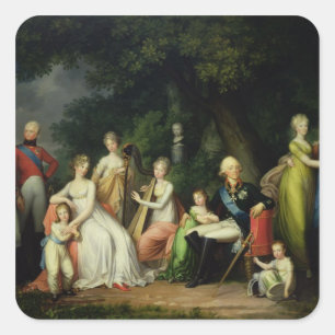 Paul I, Maria Feodorovna en hun kinderen Vierkante Sticker