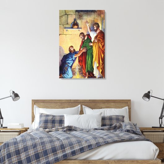 paul in de gevangenis bij philipp Wrapped Canvas (Insitu (Slaapkamer))