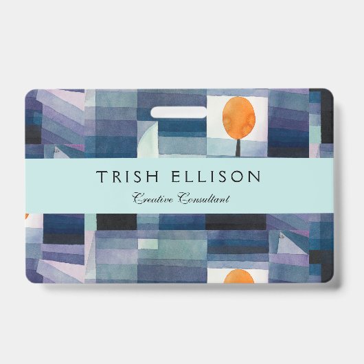 Paul Klee Abstract Tree Blue Painting Badge (Voorzijde)