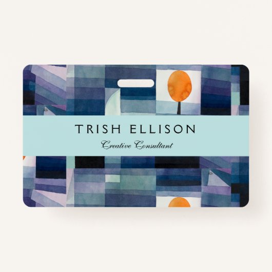 Paul Klee Abstract Tree Blue Painting Badge (Voorkant)