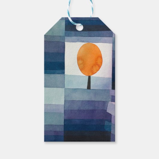 Paul Klee Abstract Tree Blue Painting Cadeaulabel (Voorkant)