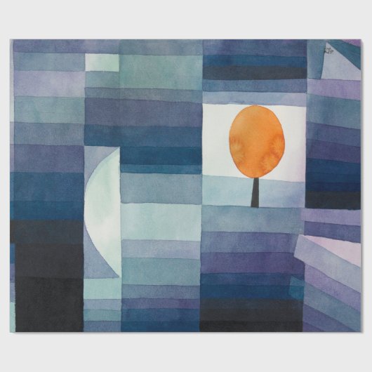 Paul Klee Abstract Tree Blue Painting Cadeaupapier (Vlak)