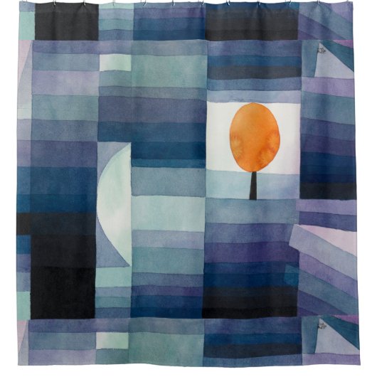 Paul Klee Abstract Tree Blue Painting Douchegordijn (Voorkant)