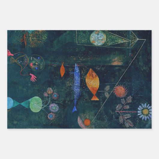 Paul Klee Abstract Tree Blue Painting Inpakpapier Vel (Voorkant 3)