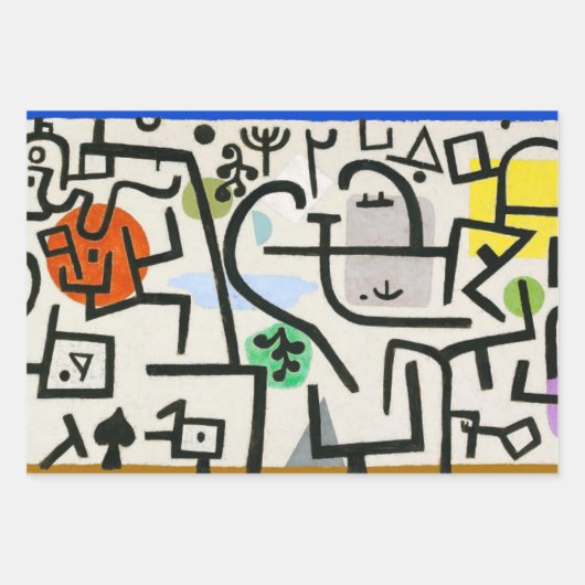 Paul Klee Abstract Tree Blue Painting Inpakpapier Vel (Voorkant 2)