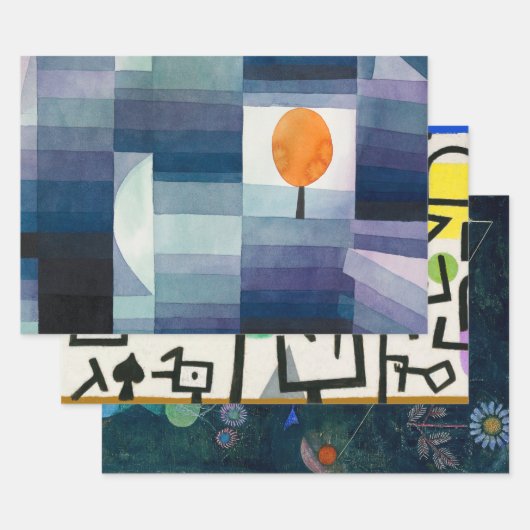 Paul Klee Abstract Tree Blue Painting Inpakpapier Vel (Set)