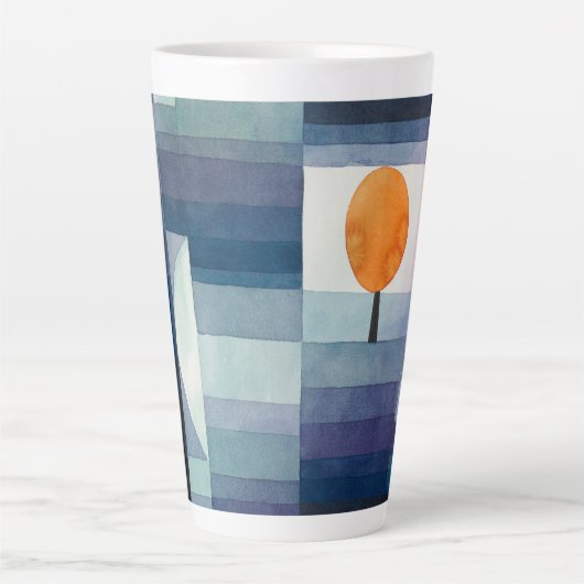 Paul Klee Abstract Tree Blue Painting Latte Mok (Voorkant)