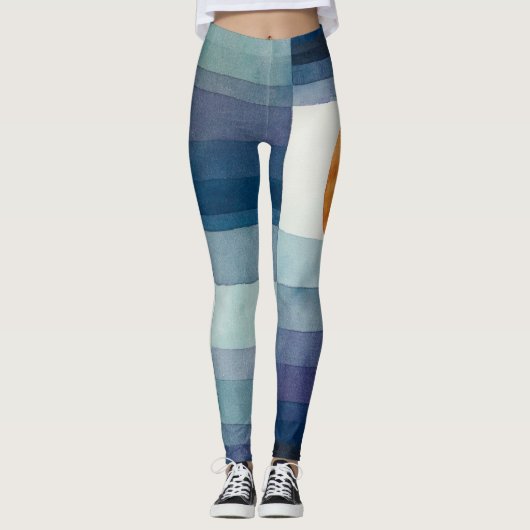 Paul Klee Abstract Tree Blue Painting Leggings (Voorkant)