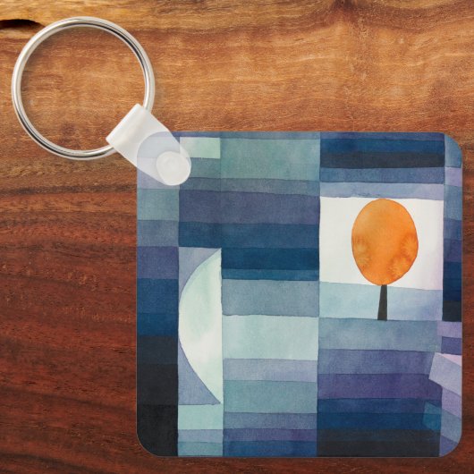 Paul Klee Abstract Tree Blue Painting Sleutelhanger (Voorkant)