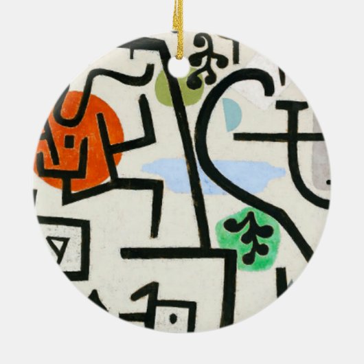 Paul Klee Abstracte Expressionist Rich Harbour Keramisch Ornament (Achterkant)